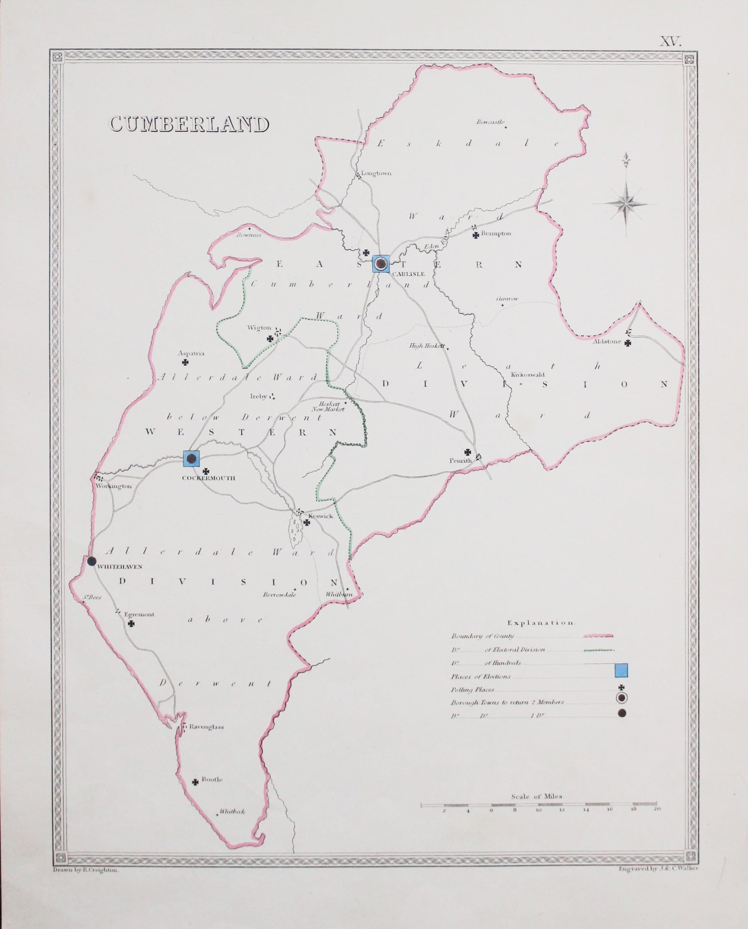 Cumberland Electoral Divisions, Samuel Lewis, c.1835  Cumberland Electoral Divisions, Samuel Lewis, c.1835