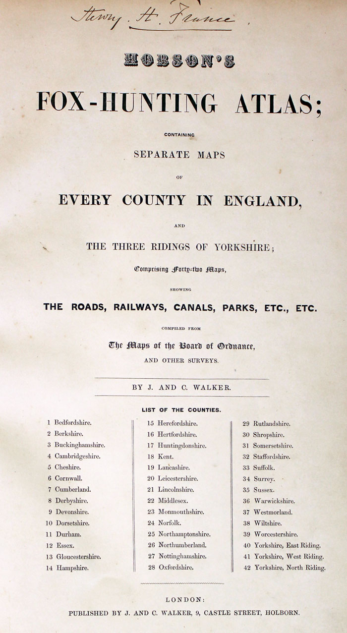 Hobson Fox Hunting Atlas Titlepage