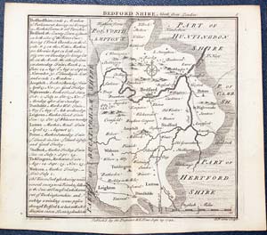 Map of Befordshire by W. H. Toms and T.Badeslade 1742