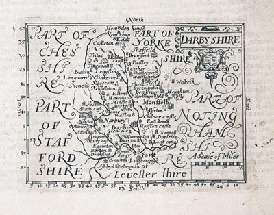  County map of Derbyshire by John Bill 1626 