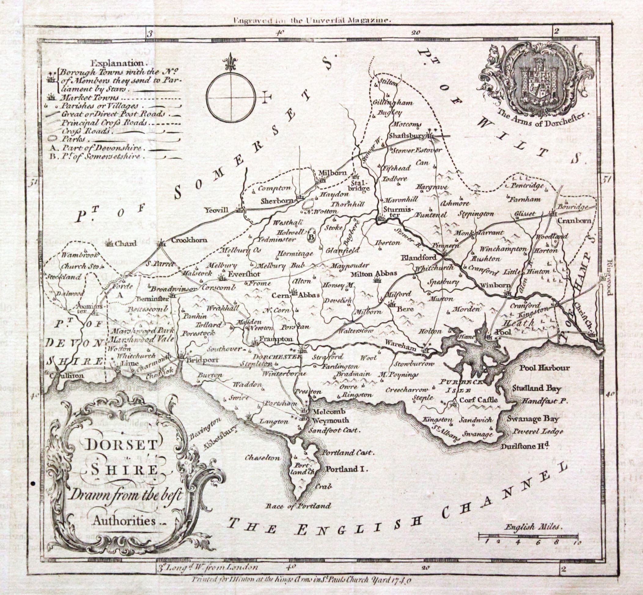 Dorsetshire by Emanuel Bowen c.1749
