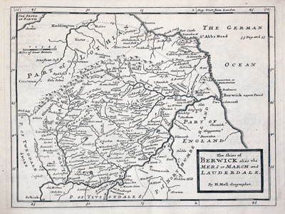 Berwickshire by Herman Moll 1725