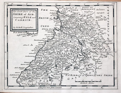 South Ayr, Kyle and Carrick by Herman Moll 1725