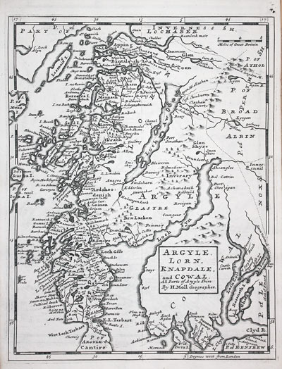 Argyllshire by Herman Moll 1725