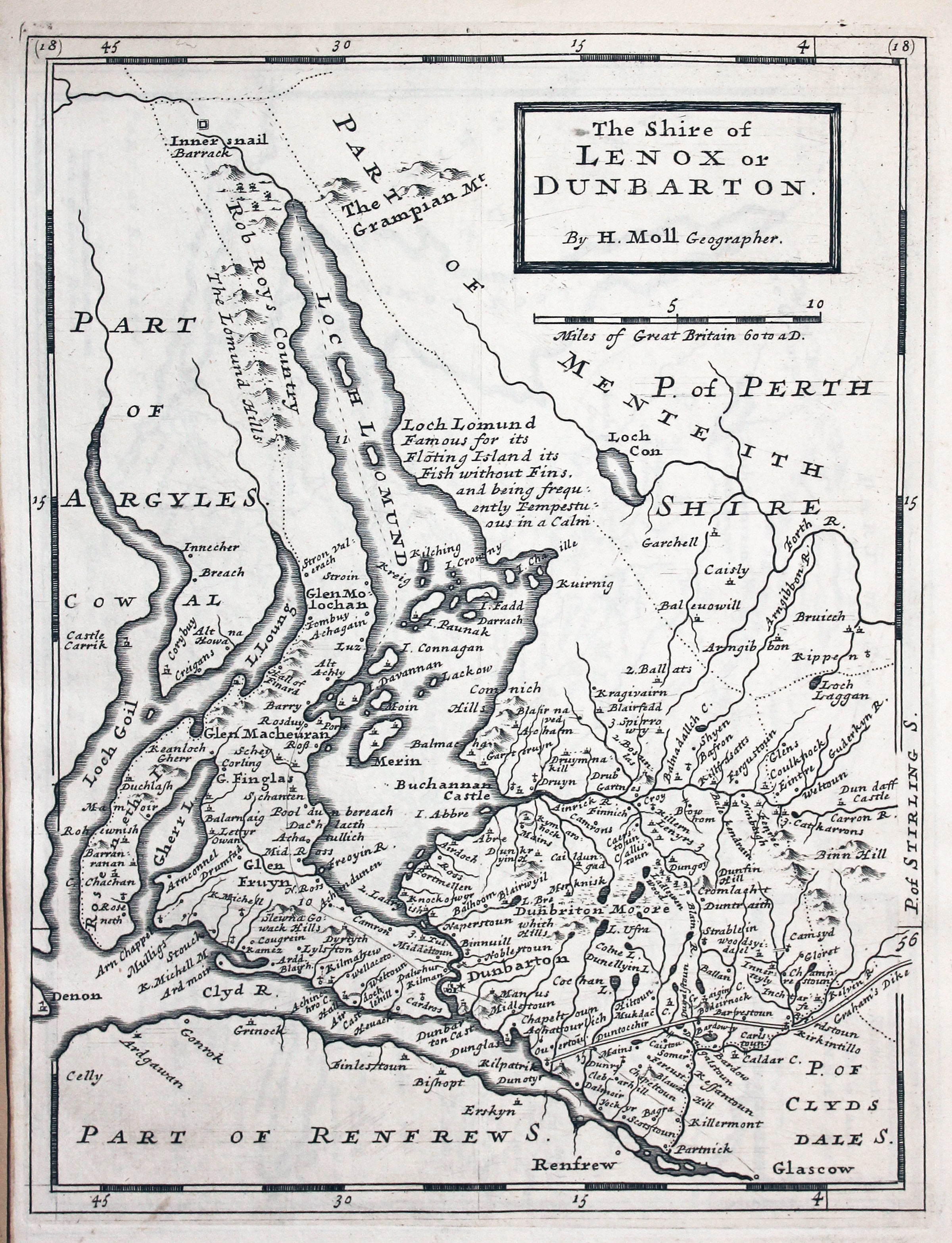 Dunbarton by Herman Moll 1725