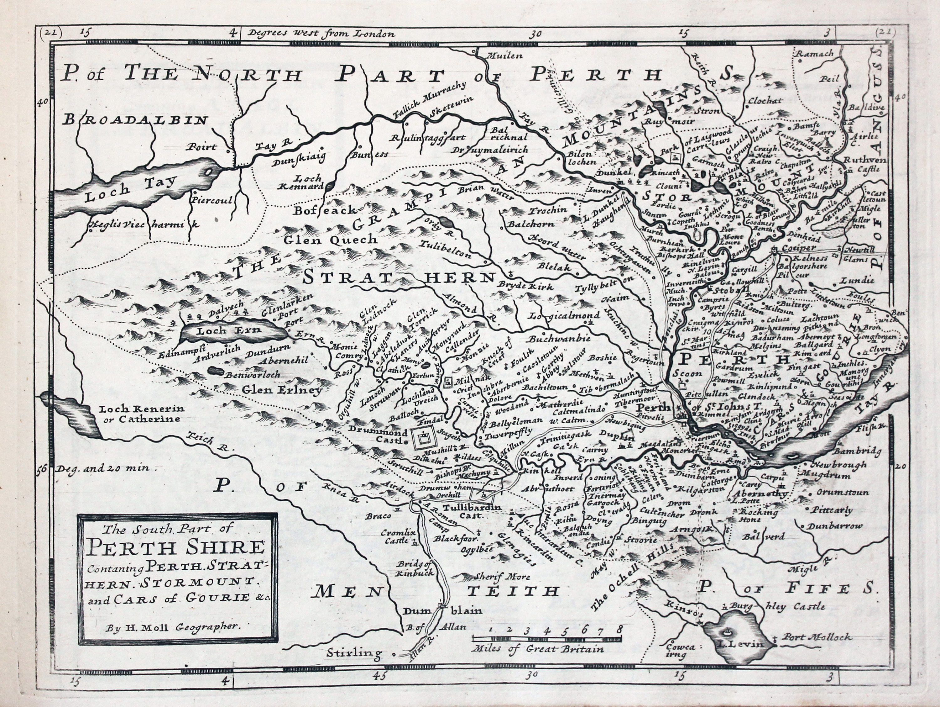 South Perthshire by Herman Moll 1725