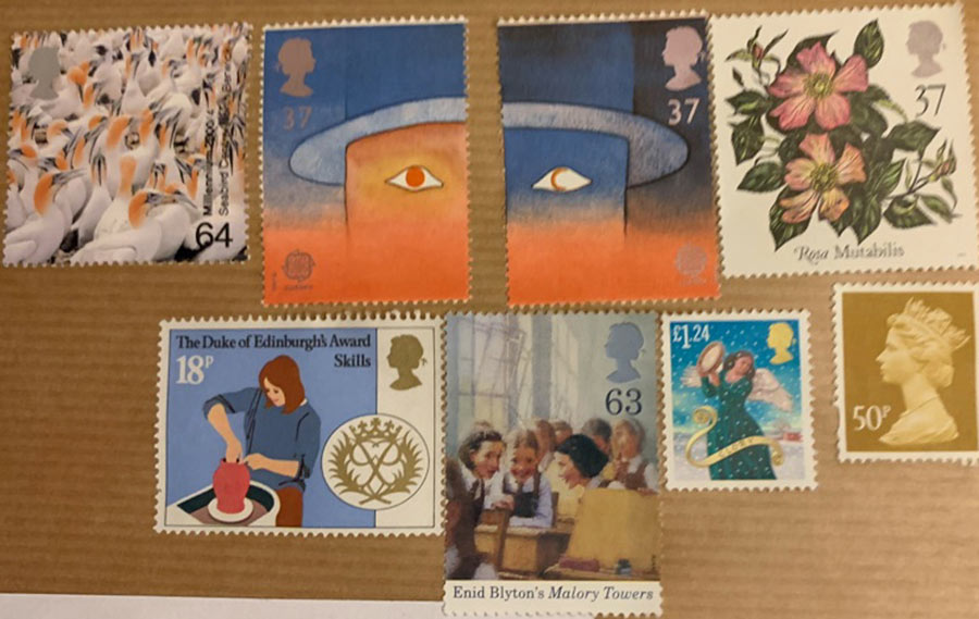  Decorative UK Postage Stamps 