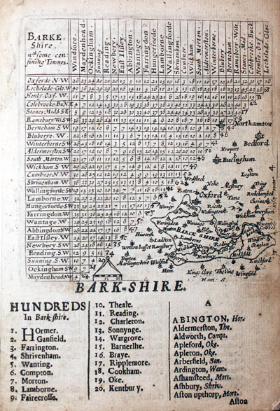 Map of Berkshire by Thomas Jenner, 1657