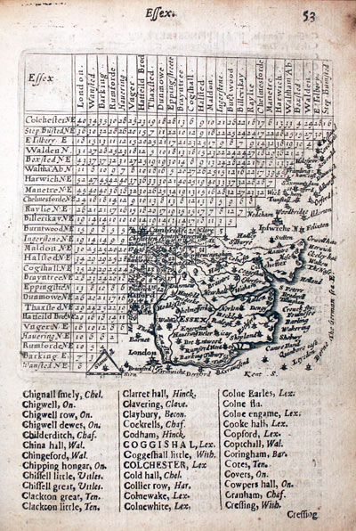 Map of Essex by Thomas Jenner, 1657