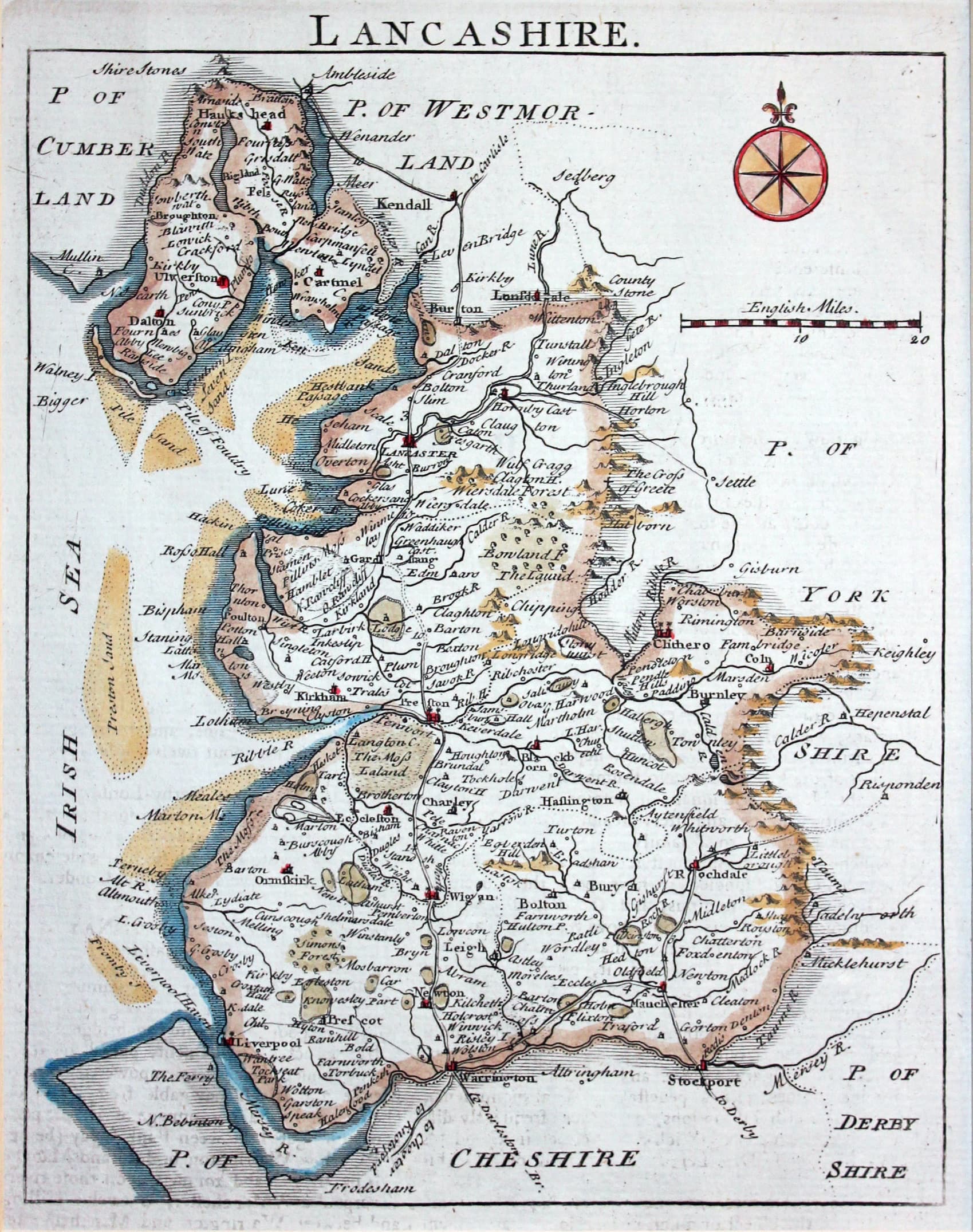 Lancashire, John Rocque 1769