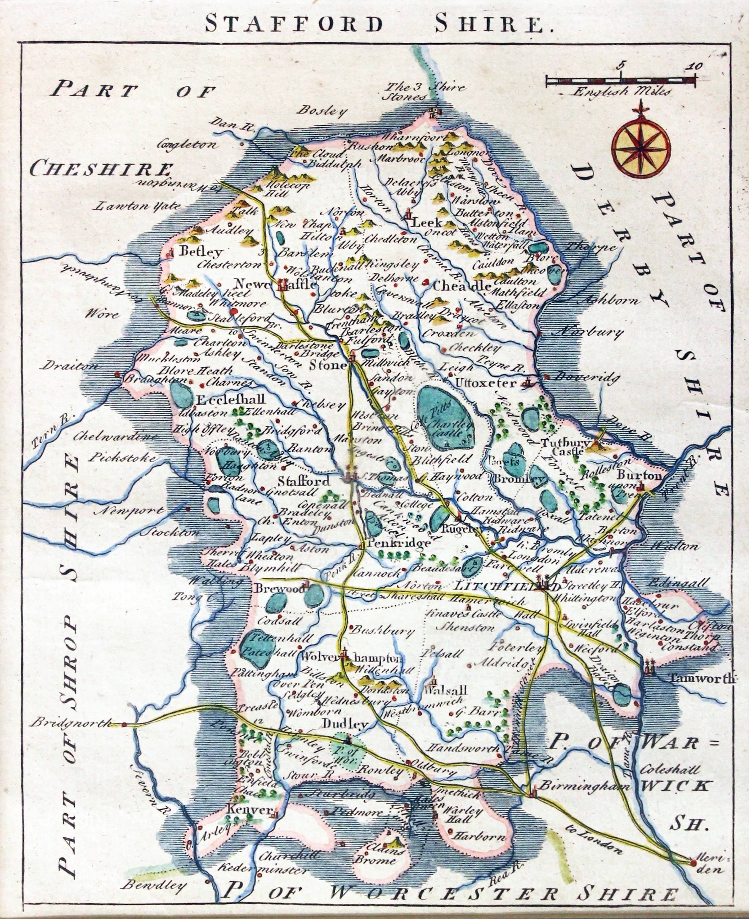 Staffordshire, John Rocque 1769
