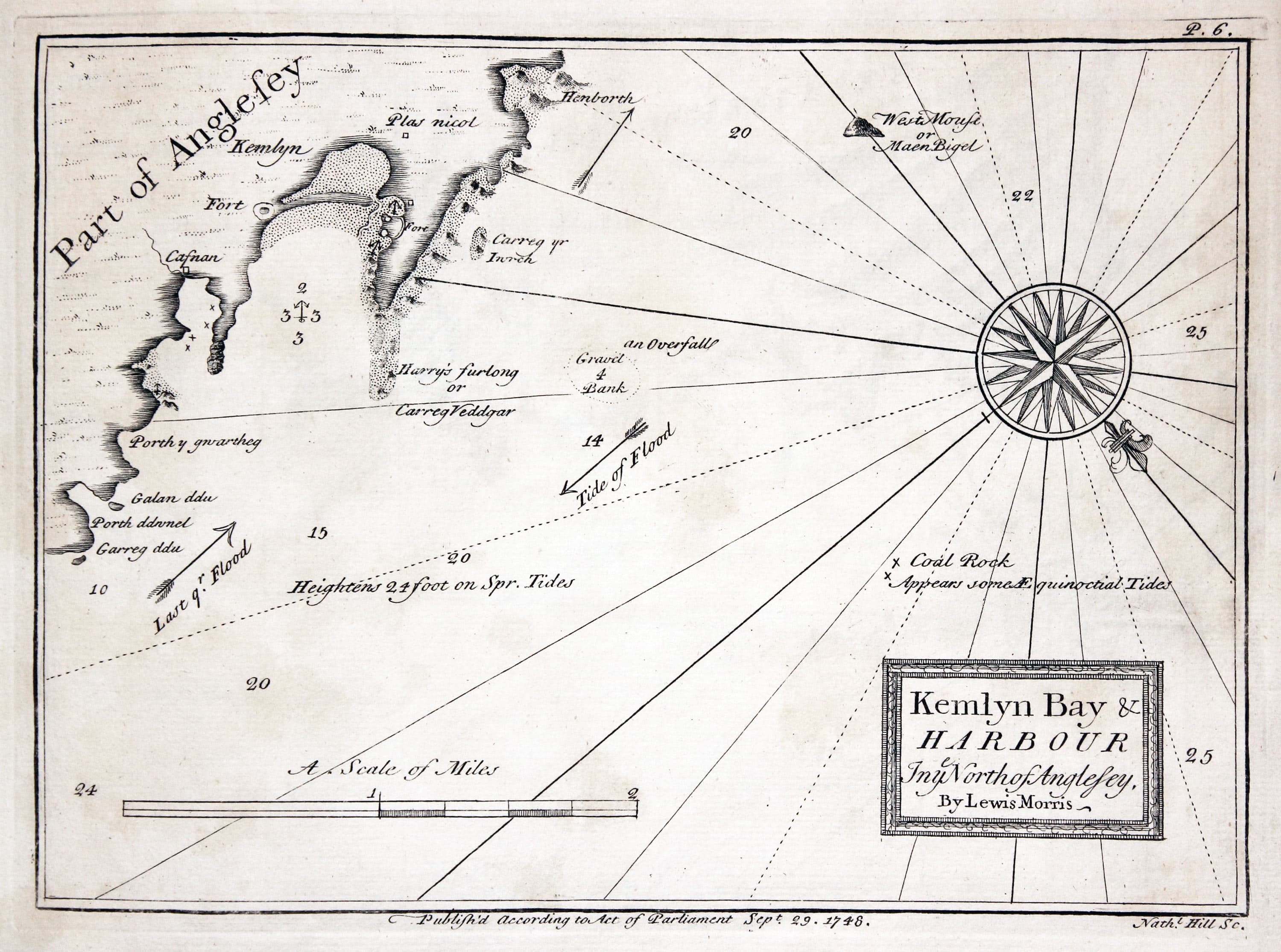  Chart of Cemlyn Bay, Anglesey by Lewis Morris 1748 