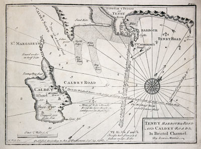 Chart of Tenby, Pembrokeshire by Lewis Morris 1748