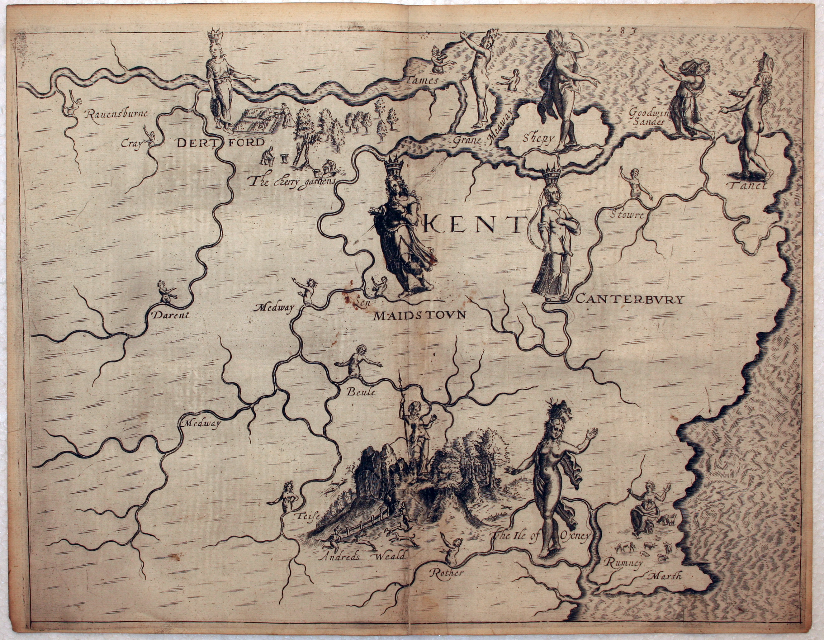 Map of Kent by Michael Drayton  Map of Kent by Michael Drayton