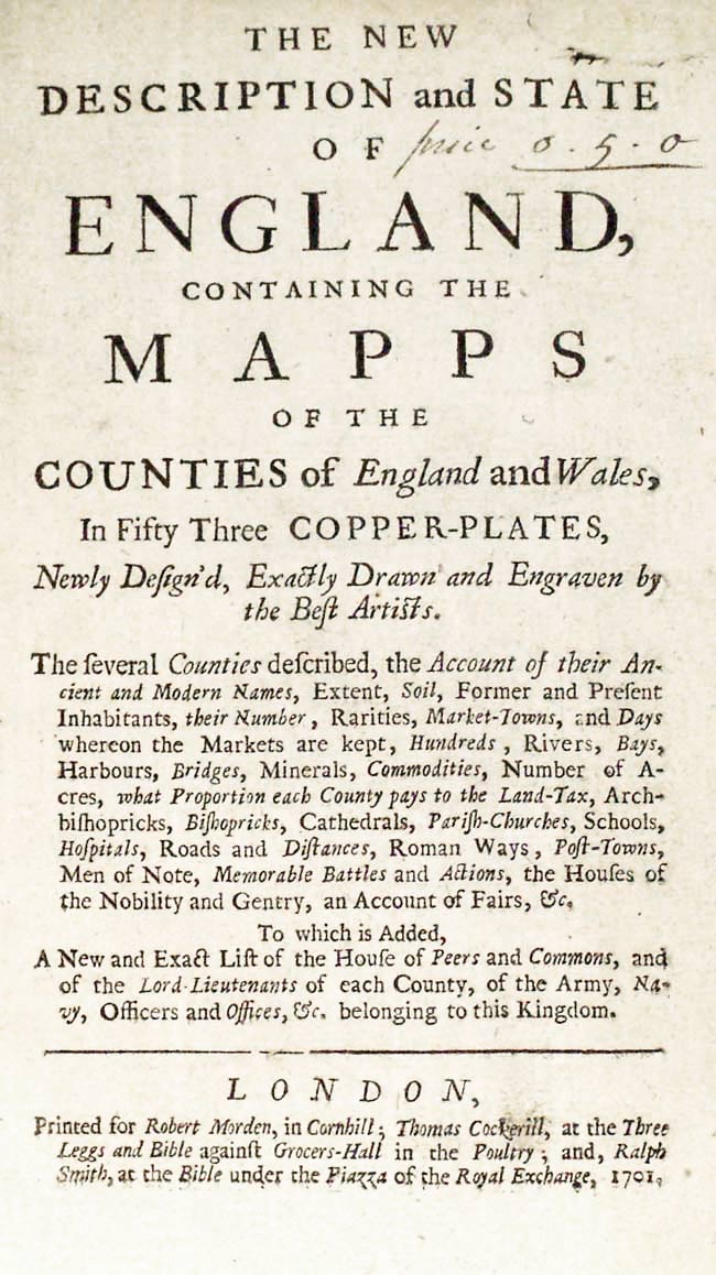 Robert Morden 1701 Titlepage  Robert Morden 1701 Titlepage