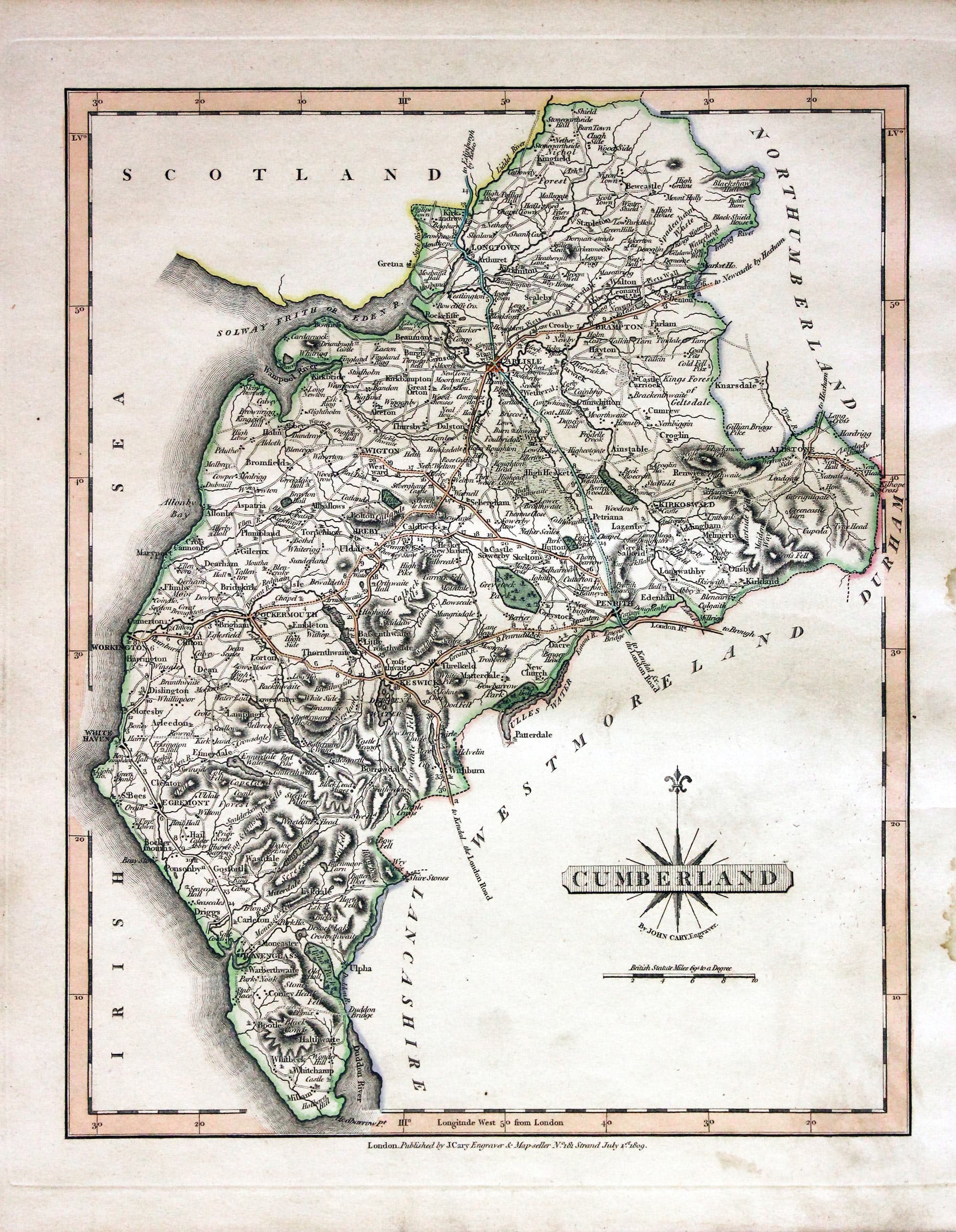 Map of Cumberland by John Cary  Map of Cumberland by John Cary