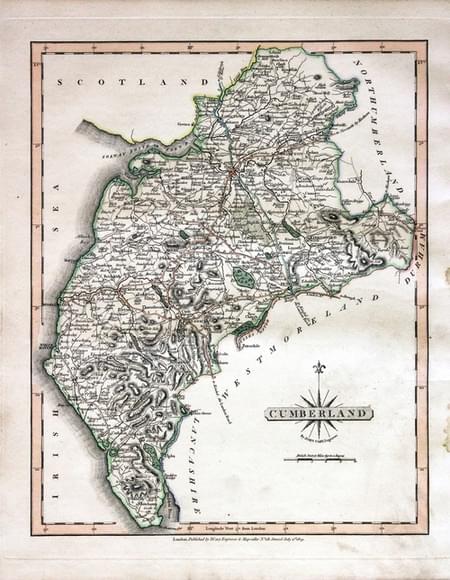 Map of Cumberland by John Cary