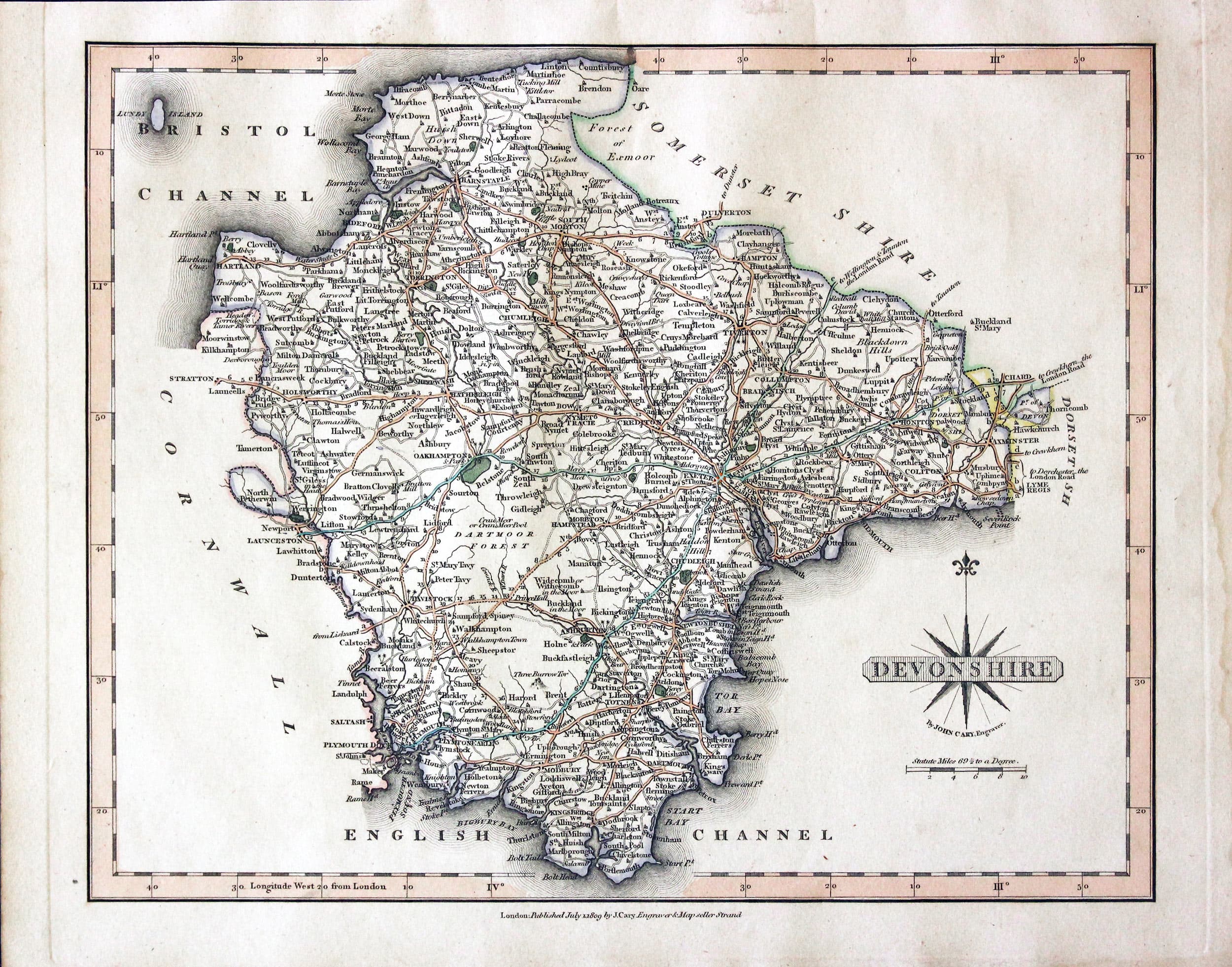 Map of Devon by John Cary  Map of Devon by John Cary