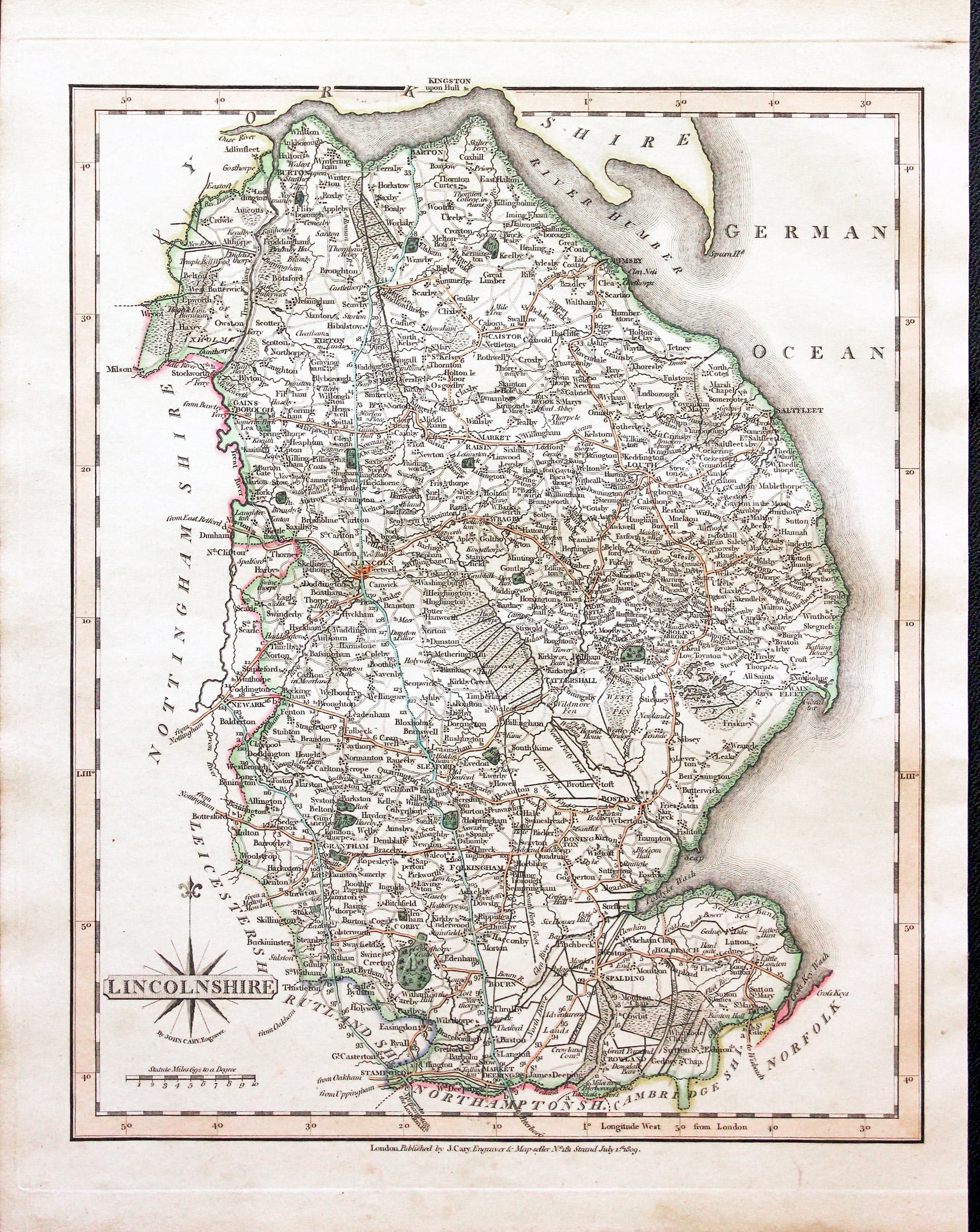 Map of Lincolnshire by John Cary  Map of Lincolnshire by John Cary