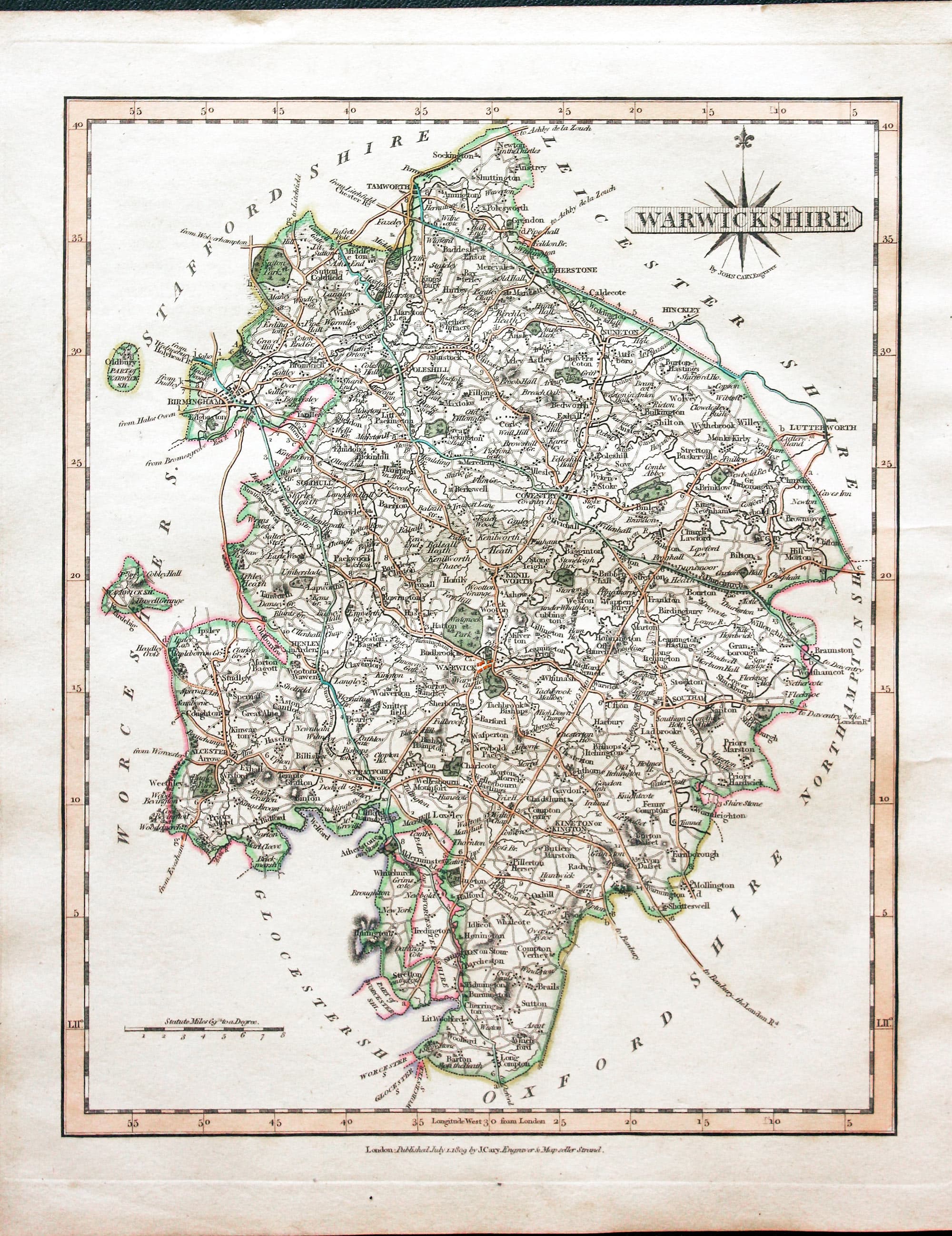 Map of Warwickshire by John Cary  Map of Warwickshire by John Cary