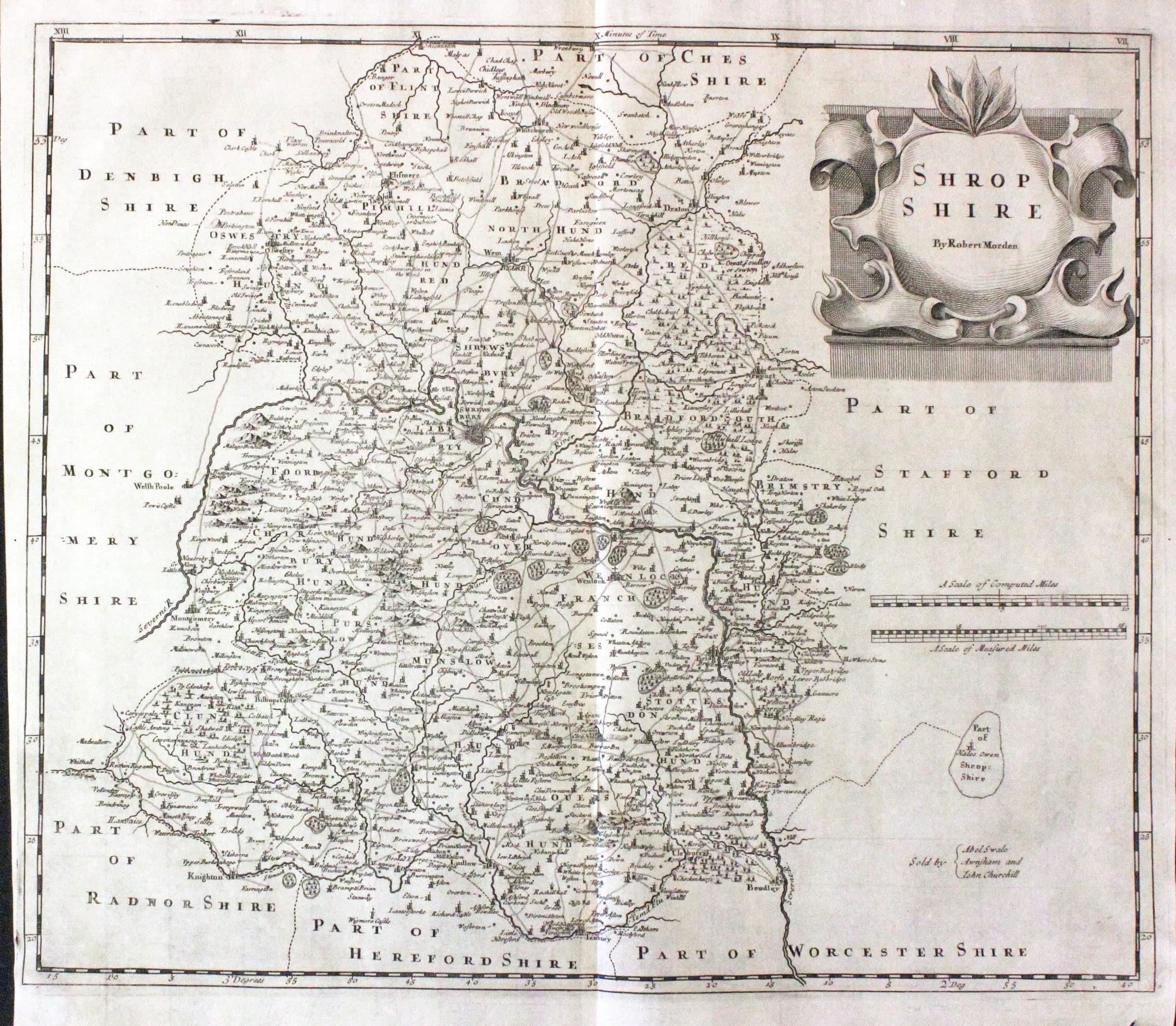Map of Shropshire by Robert Morden  Map of Shropshire by Robert Morden