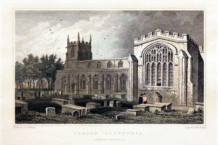 Bangor Cathedral Caernarvonshire by Henry Gastineau  Bangor Cathedral Caernarvonshire by Henry Gastineau