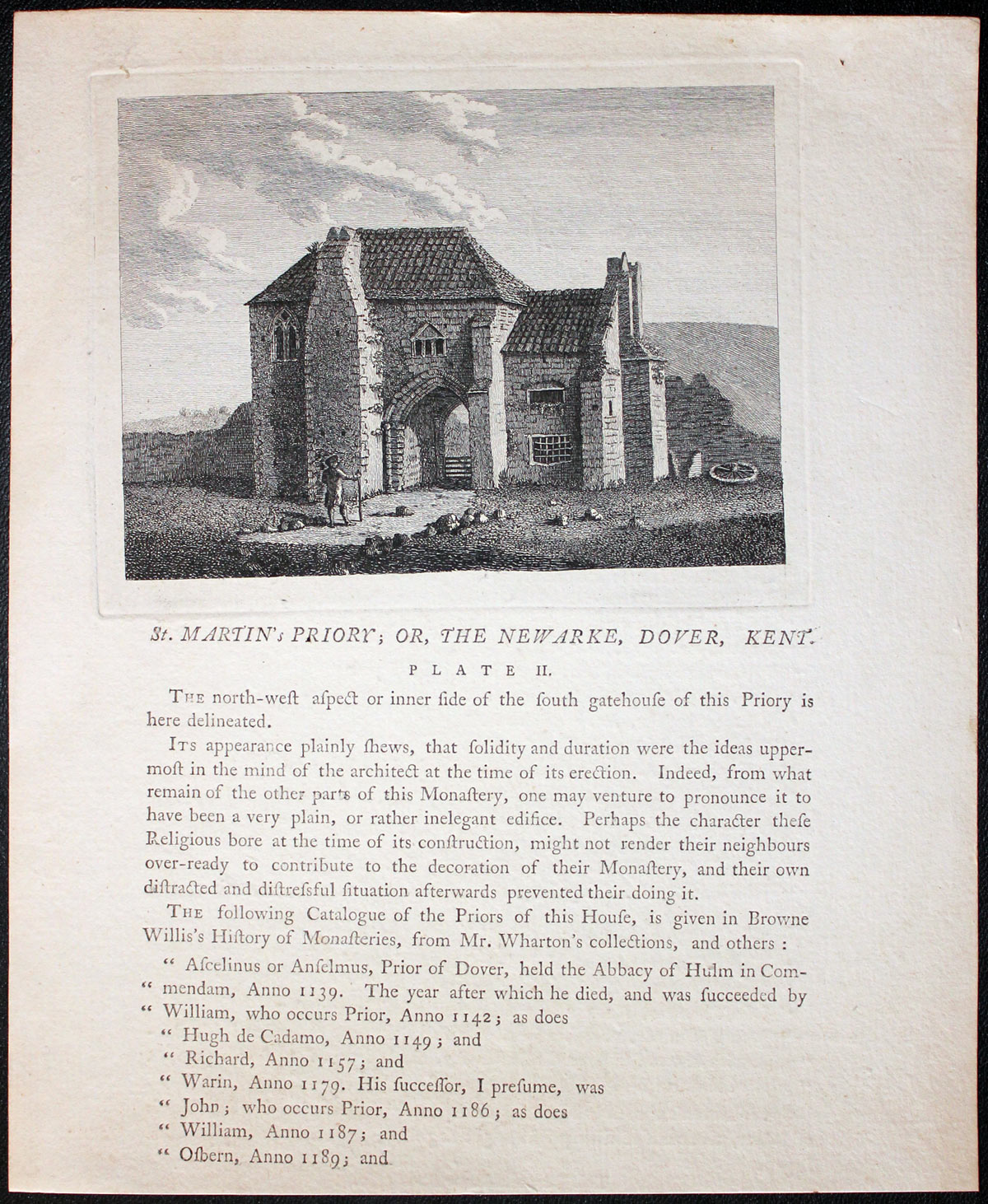 St. Martin's Priory in Kent by Francis Grose 1787  St. Martin's Priory in Kent by Francis Grose 1787
