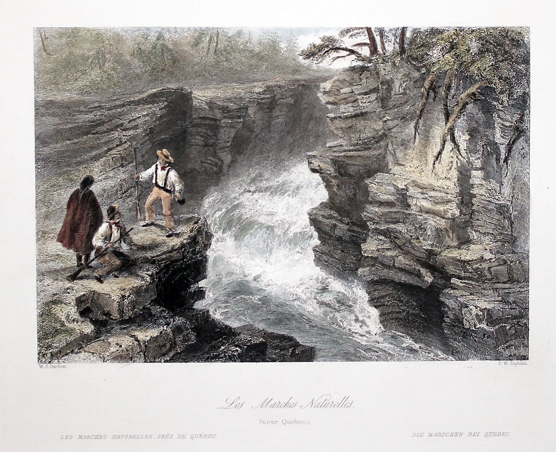 Les Marches Naturelles near Quebec by W. H. Bartlett