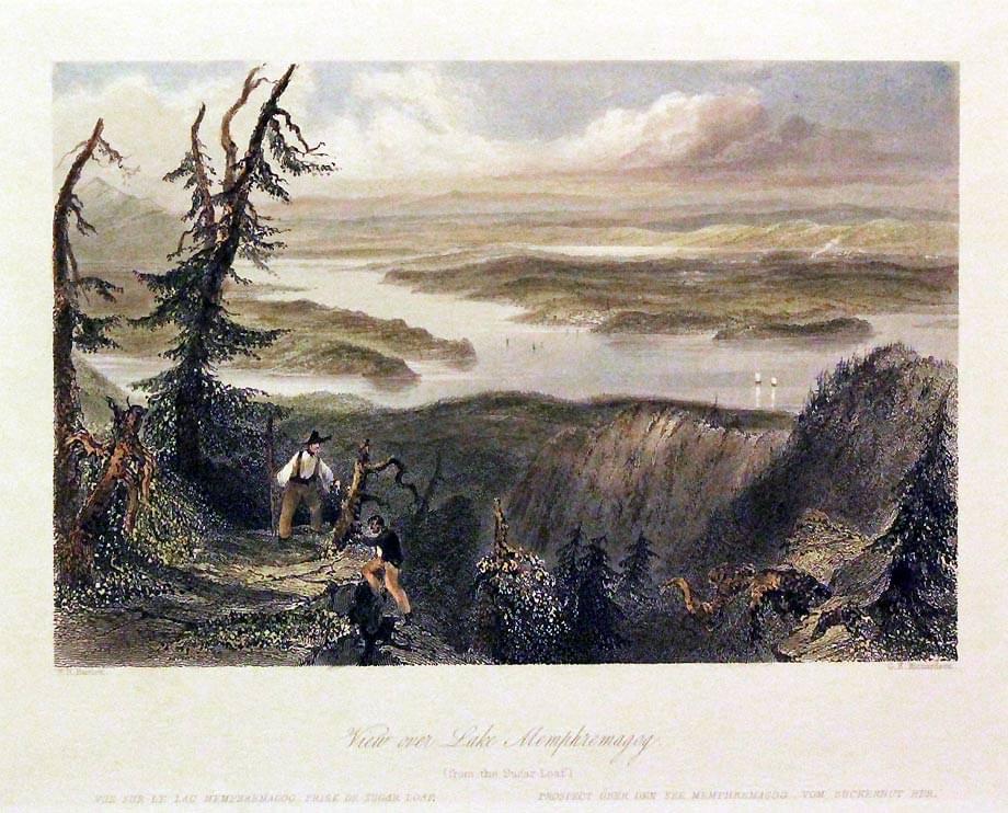 Lake Memphremagog from the Sugar Loaf, Canada by W. H. Bartlett