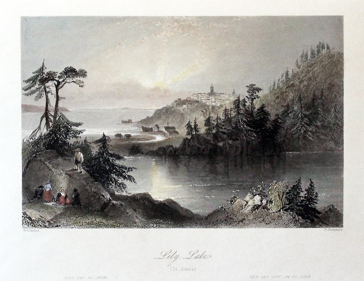 Lily Lake, St. John's, New Brunswick by W. H. Bartlett