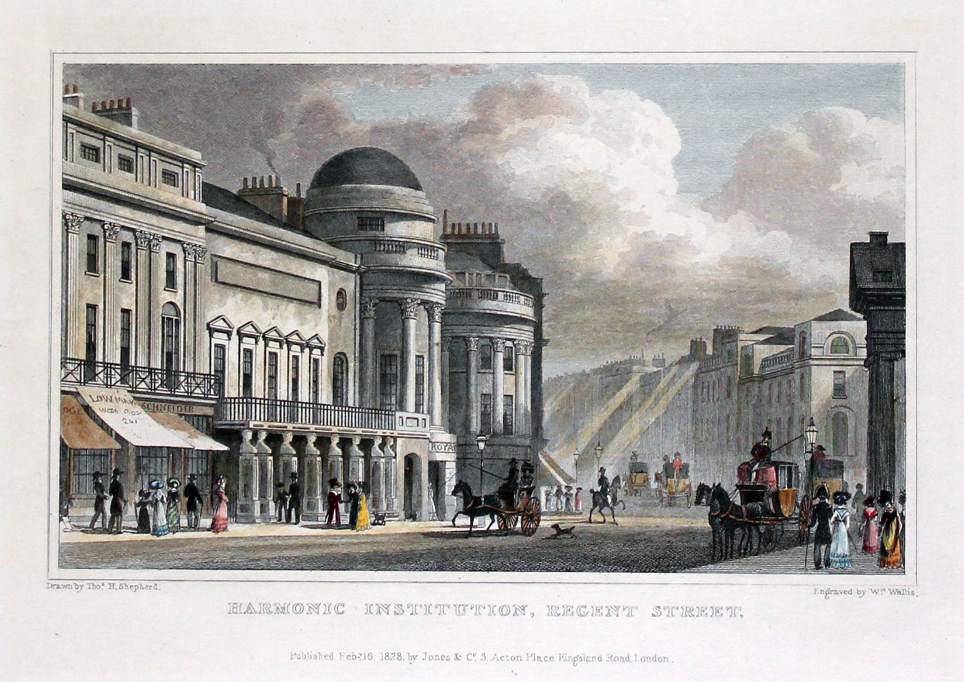 Harmonic Institution, Regent Street, London by T. H. Shepherd  Harmonic Institution, Regent Street, London by T. H. Shepherd