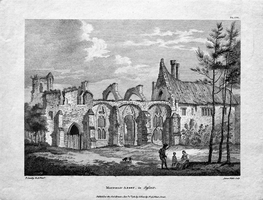 Mayfield Abbey Sussex in 1781  Mayfield Abbey Sussex in 1781