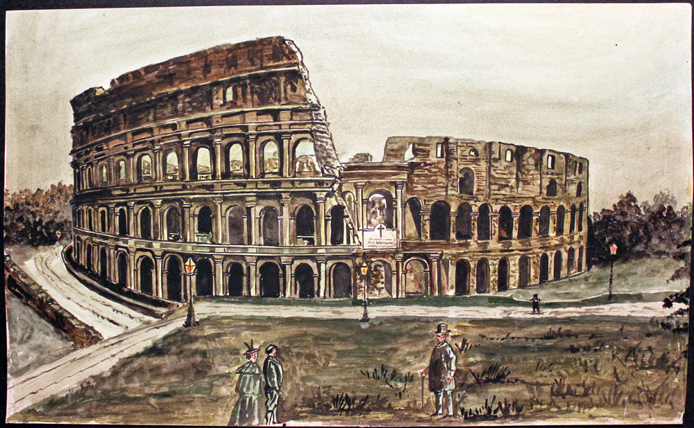 Collosseum Rome watercolour  Collosseum Rome watercolour