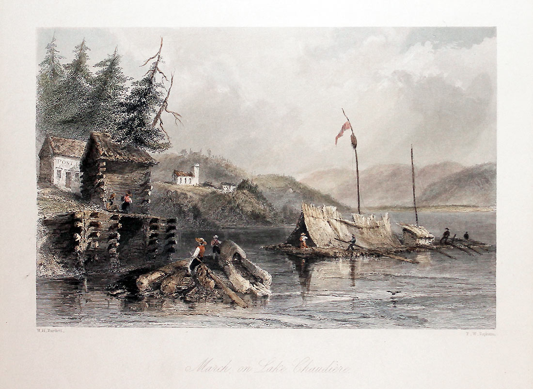 March on Lake Chaudiere by W. H. Bartlett