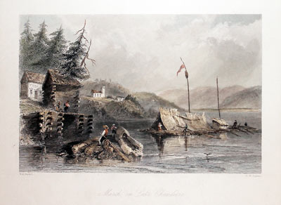  March on Lake Chaudiere by W. H. Bartlett 