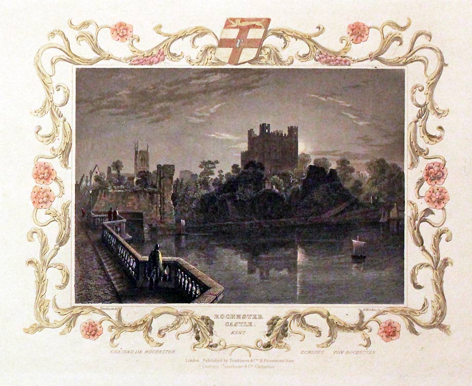 Rochester Castle Kent by Tombleson  Rochester Castle Kent by Tombleson