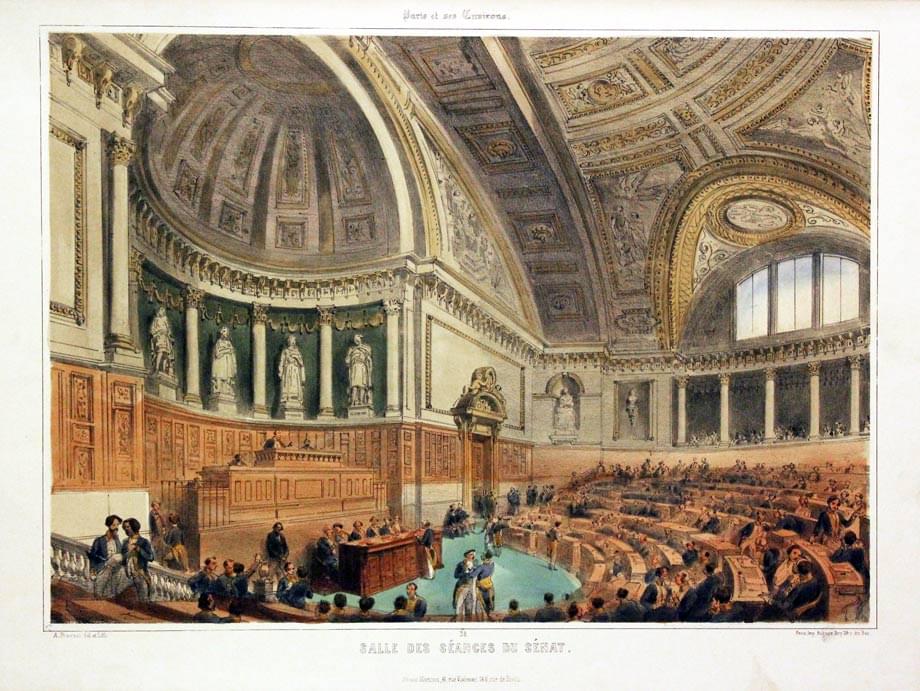 Salle des Seances du Senat Paris, c.1850  Salle des Seances du Senat Paris, c.1850