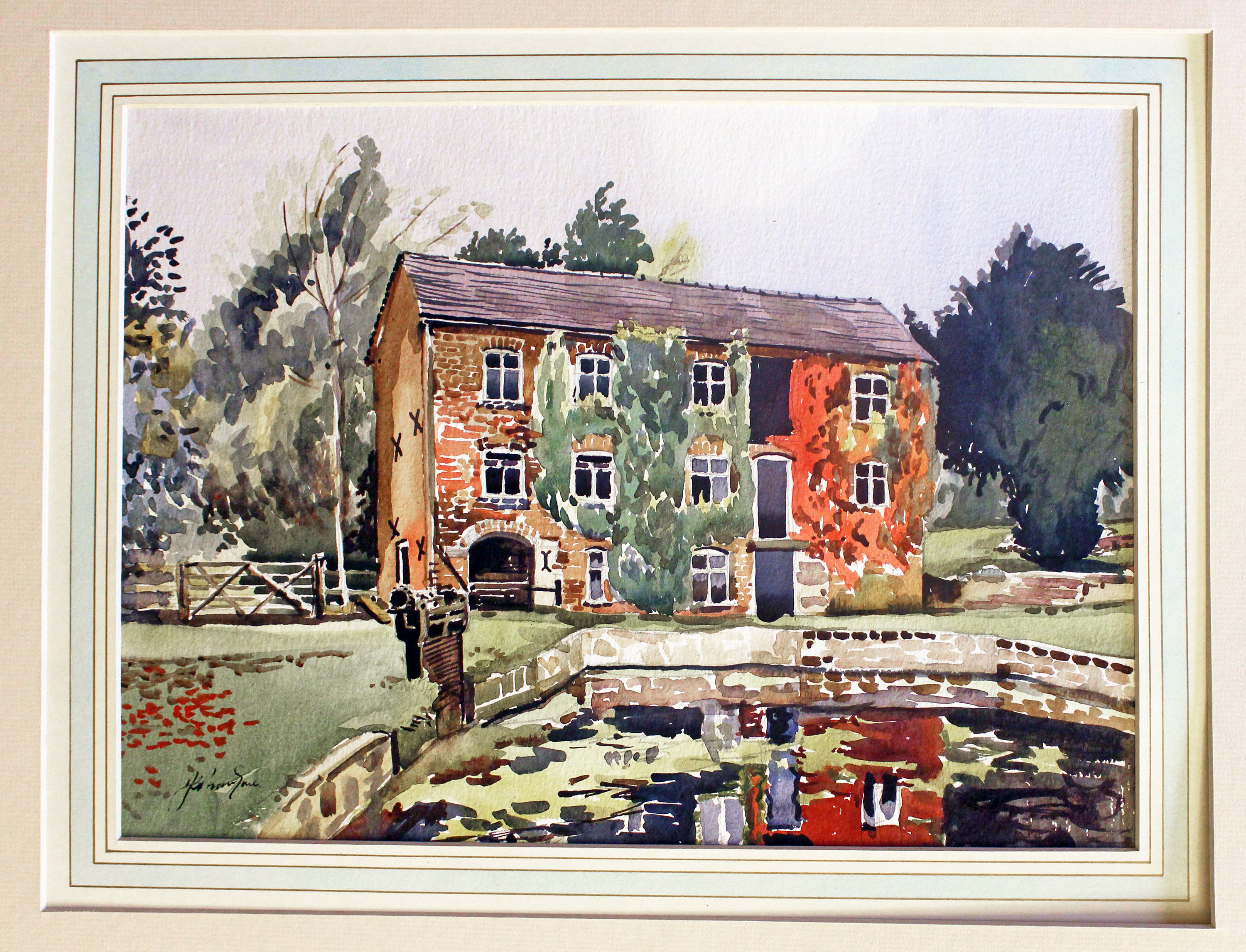 Watercolour of Bearstone Mill, Shropshire by Joe Proudfoot