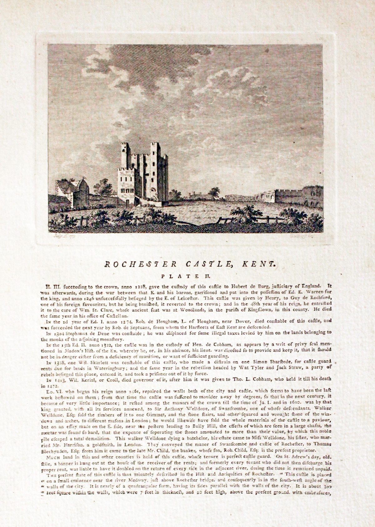 Rochester Castle Kent Plate 2  Rochester Castle Kent Plate 2