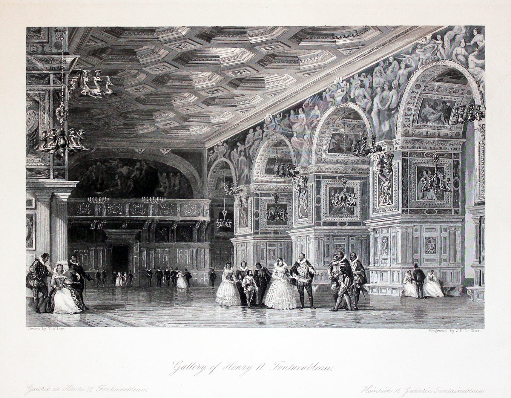 Gallery of Henry II, Fontinbleau by Thomas Allom  Gallery of Henry II, Fontinbleau by Thomas Allom