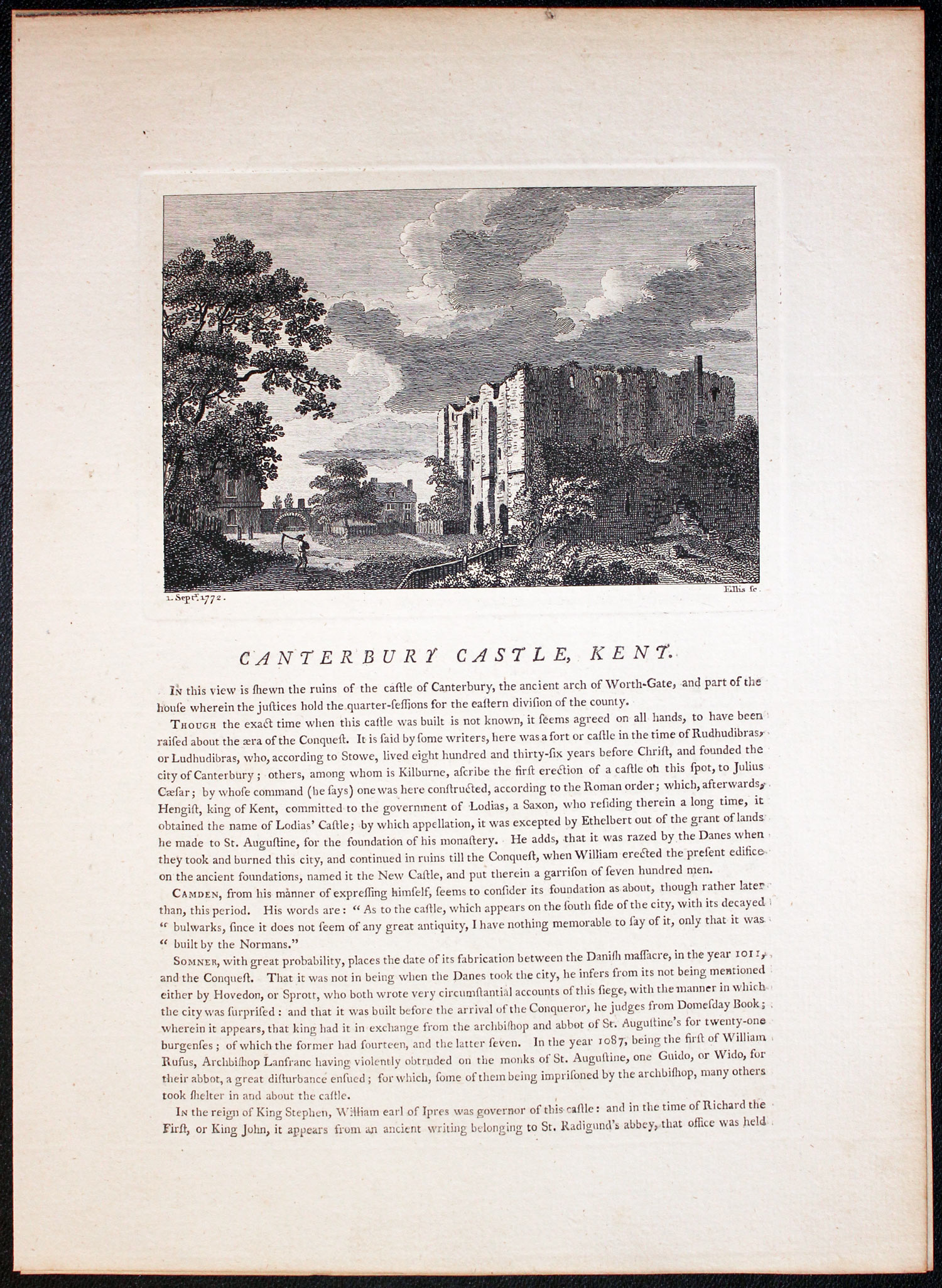 Canterbury Castle in Kent by Francis Grose 1787  Canterbury Castle in Kent by Francis Grose 1787