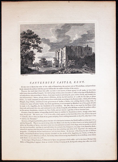 Canterbury Castle in Kent by Francis Grose 1787