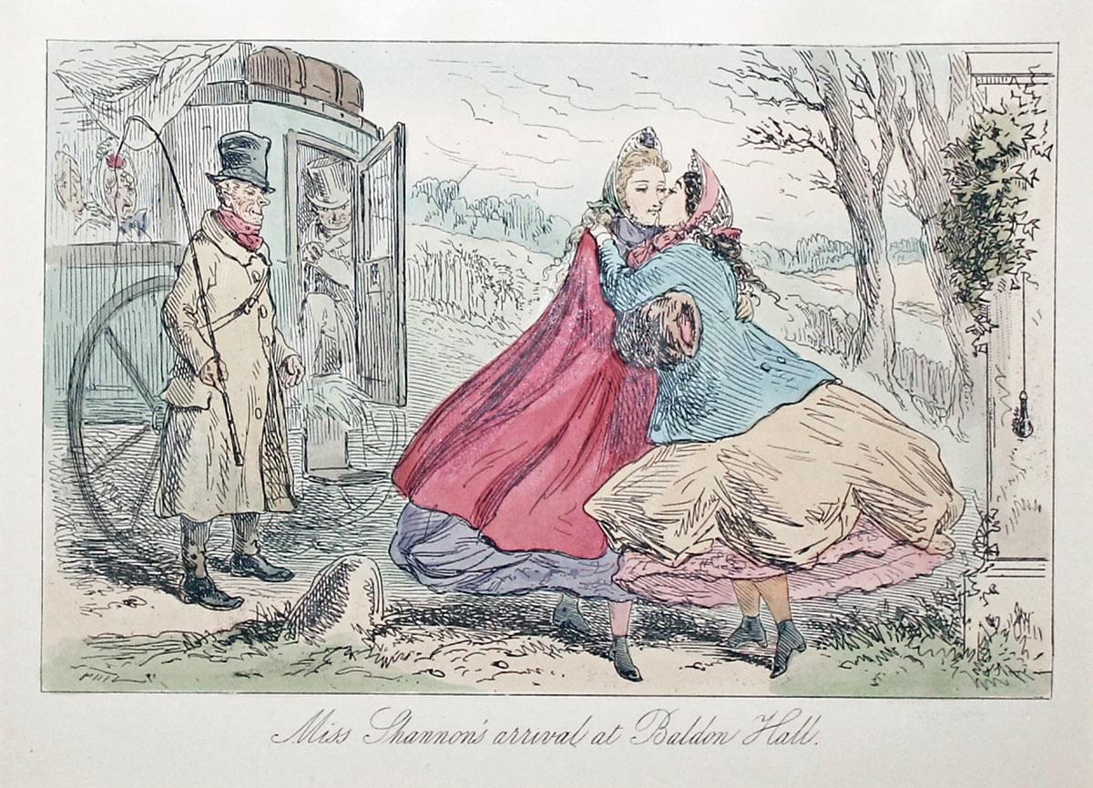 Miss Shannon's arrivl at Baldon Hall, John Leech  Miss Shannon's arrivl at Baldon Hall, John Leech