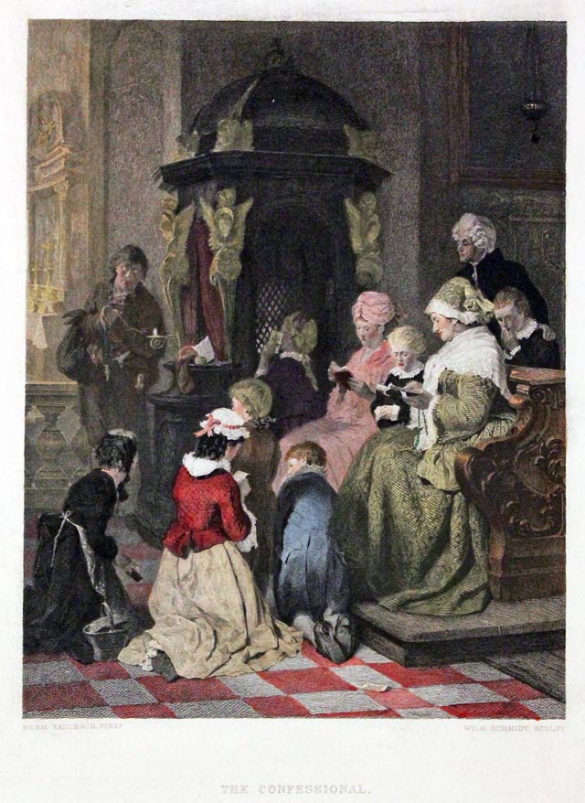 The Confessional by Herm Kaulbach  The Confessional by Herm Kaulbach