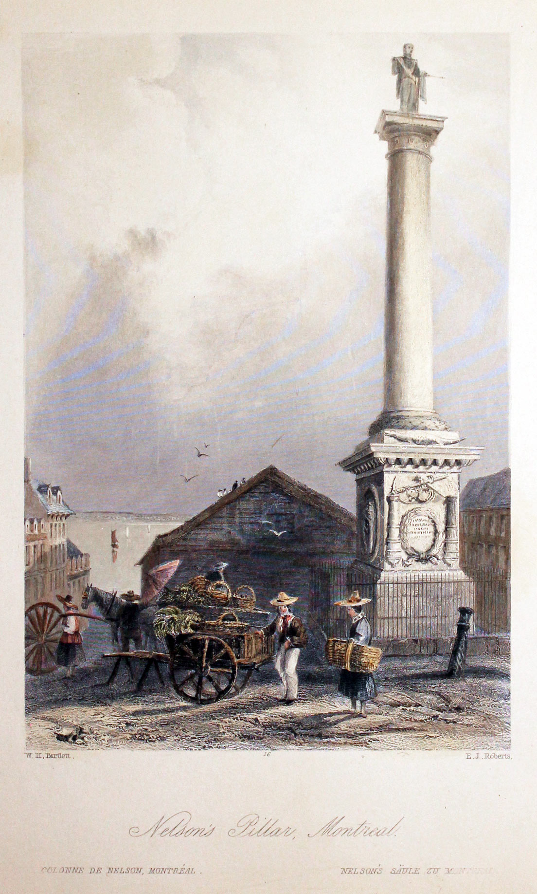 Nelson's Pillar, Montreal by W. H. Bartlett