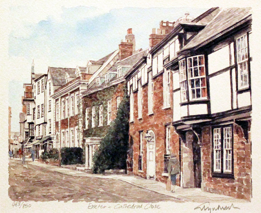 Exeter Cathedral Close Devonshire by Glyn Martin  Exeter Cathedral Close Devonshire by Glyn Martin