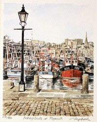 Fishing Boats at Plymouth by Glyn Martin