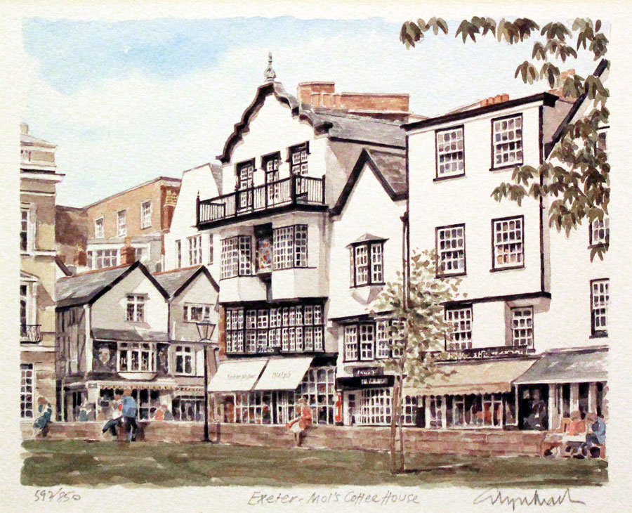 Moll's Coffee House Exeter Devonshire by Glyn Martin  Moll's Coffee House Exeter Devonshire by Glyn Martin