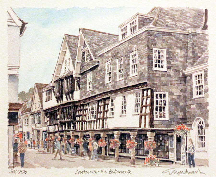 Dartmouth Butterwalk Devonshire by Glyn Martin  Dartmouth Butterwalk Devonshire by Glyn Martin