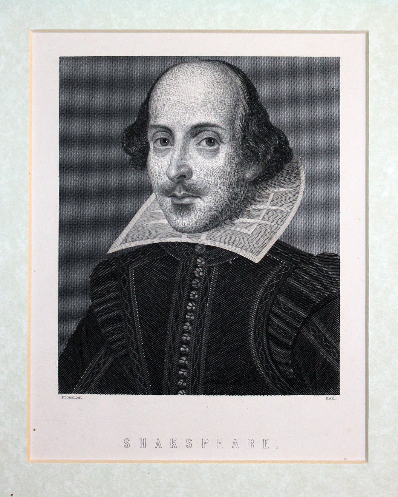 Engraving of William Shakespeare published circa 1880  Engraving of William Shakespeare published circa 1880